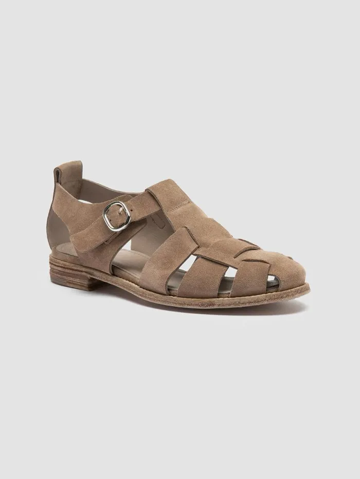 Women Officine Creative Footwear LEXIKON 536 Taupe Suede Sandals Women Officine Creative Footwear LEXIKON 536 Taupe Suede Sandals