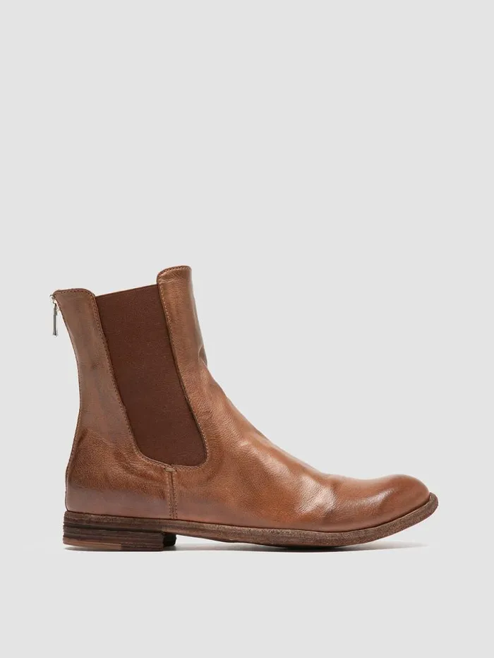 Women Officine Creative Footwear LEXIKON 551 Brown Leather Zipped Boots
