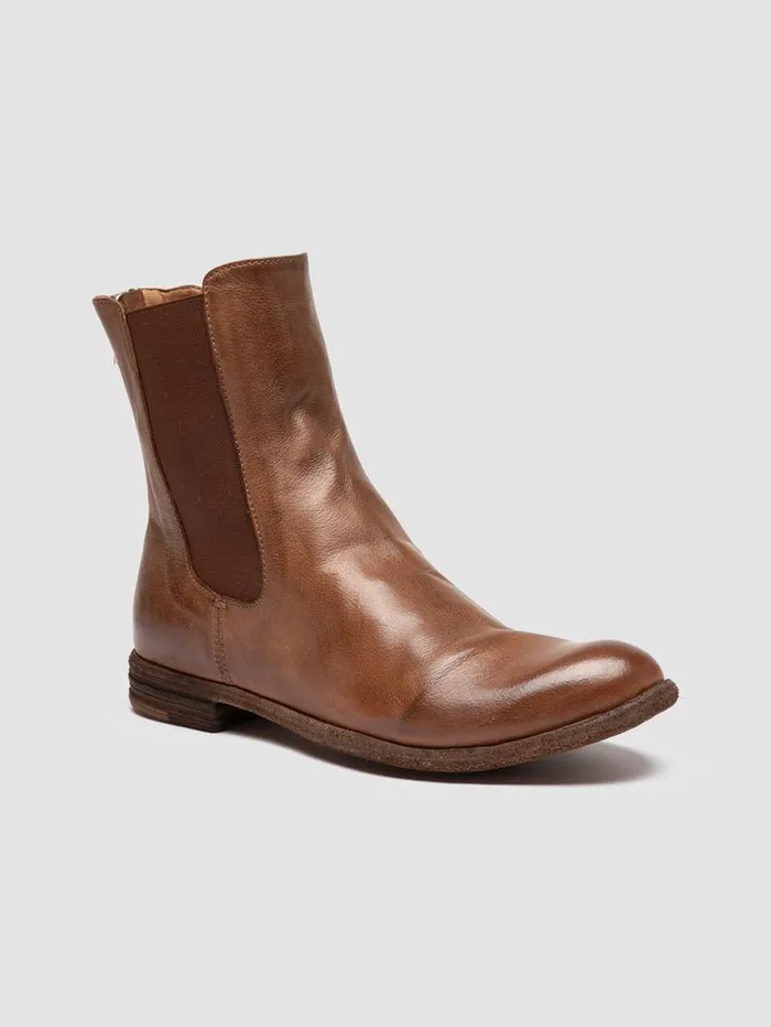 Women Officine Creative Footwear LEXIKON 551 Brown Leather Zipped Boots Women Officine Creative Footwear LEXIKON 551 Brown Leather Zipped Boots