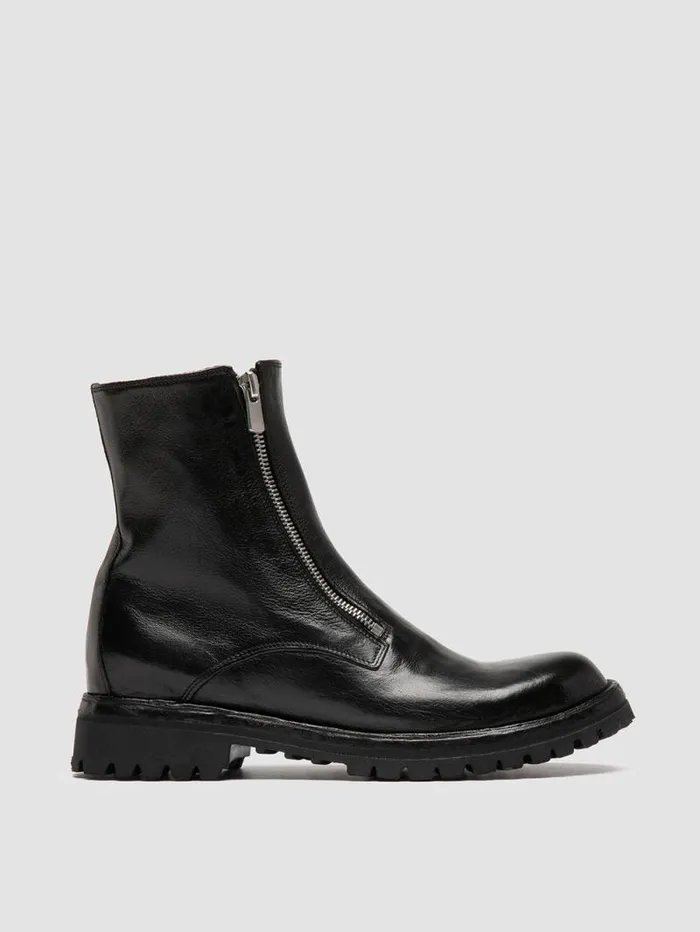 Women Officine Creative Footwear LORAINE 026 Black Leather Zipped Boots