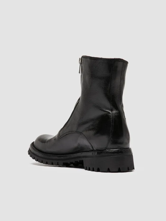 Women Officine Creative Footwear LORAINE 026 Black Leather Zipped Boots Women Officine Creative Footwear LORAINE 026 Black Leather Zipped Boots