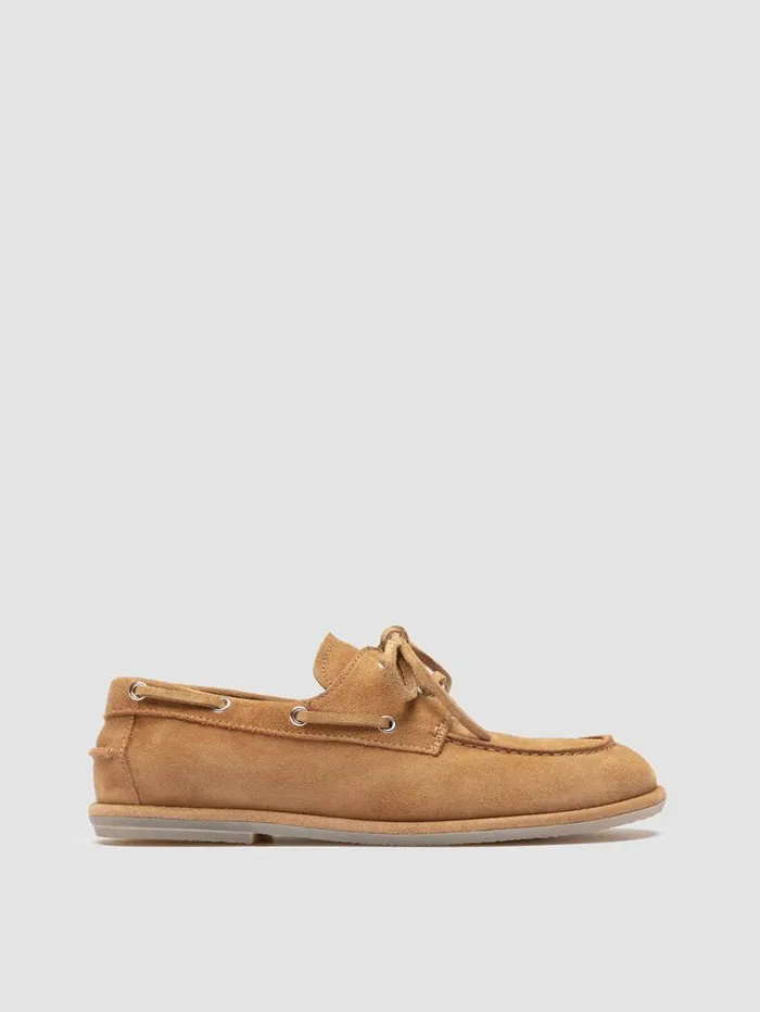 Women Officine Creative Footwear LOVE 101 Beige Suede Boat Shoes