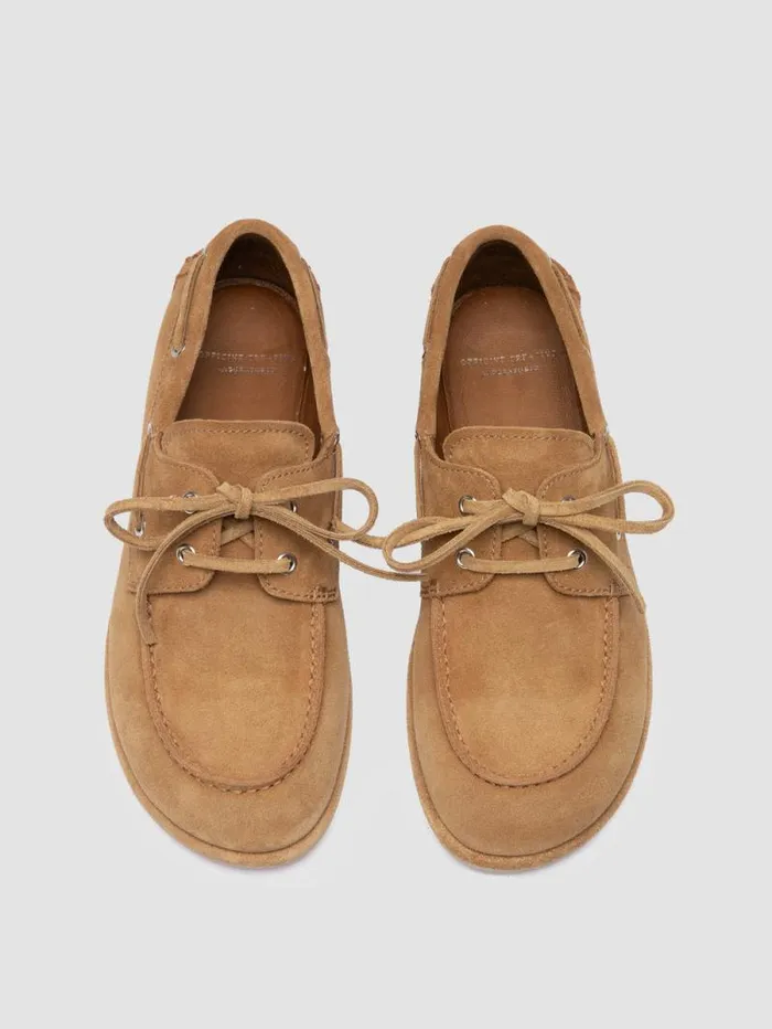 Women Officine Creative Footwear LOVE 101 Beige Suede Boat Shoes Women Officine Creative Footwear LOVE 101 Beige Suede Boat Shoes
