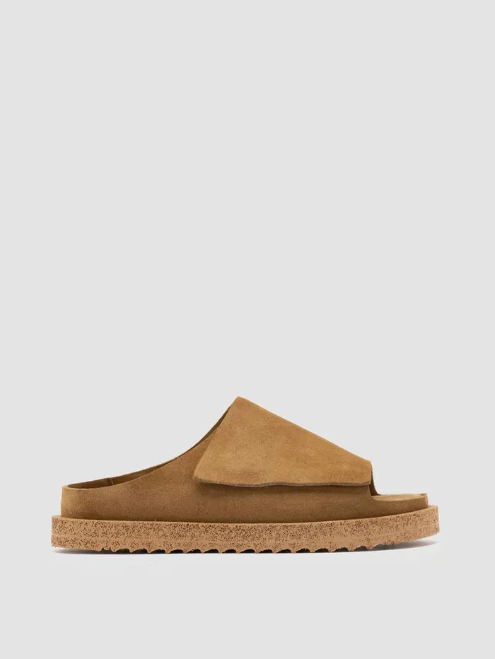 Women Officine Creative Footwear SANDS 106 Brown Suede Slide Sandals