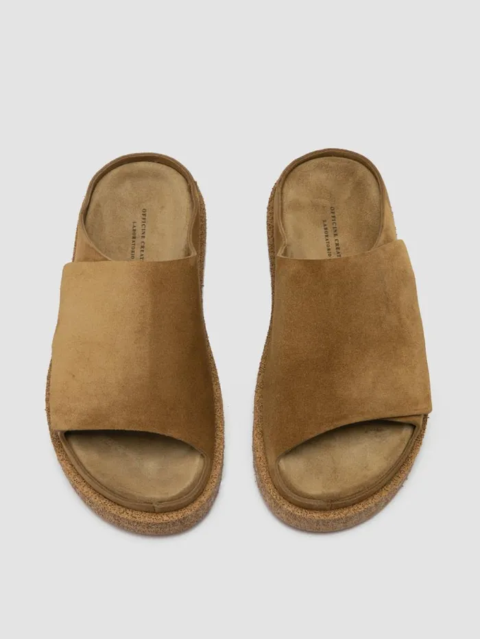 Women Officine Creative Footwear SANDS 106 Brown Suede Slide Sandals Women Officine Creative Footwear SANDS 106 Brown Suede Slide Sandals
