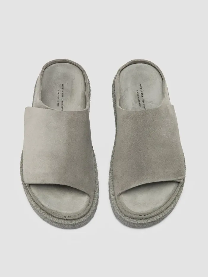 Women Officine Creative Footwear SANDS 106 Gray Suede Slide Sandals
