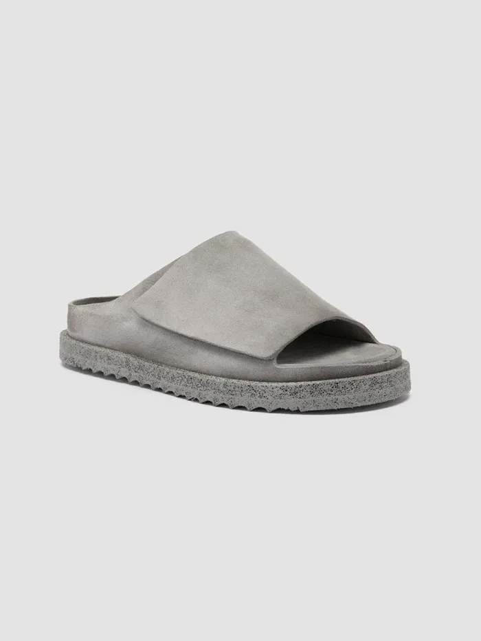 Women Officine Creative Footwear SANDS 106 Gray Suede Slide Sandals