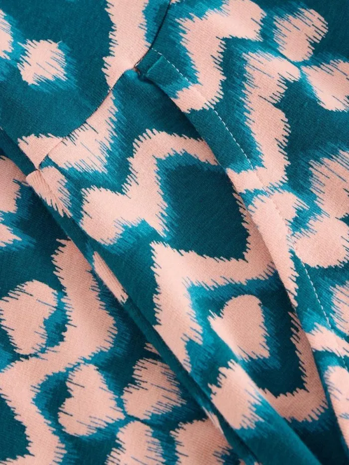 Women Olivia Jersey Dress Teal Print White Stuff Dresses