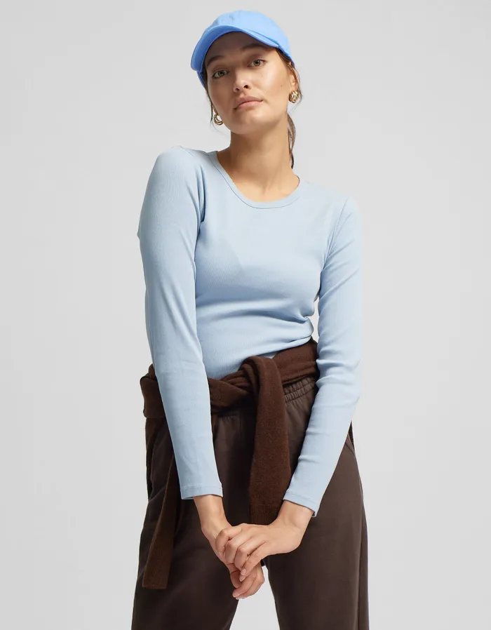 Women Organic Rib LS TShirt 8211 Coffee Brown Women TShirts Colorfulstandard