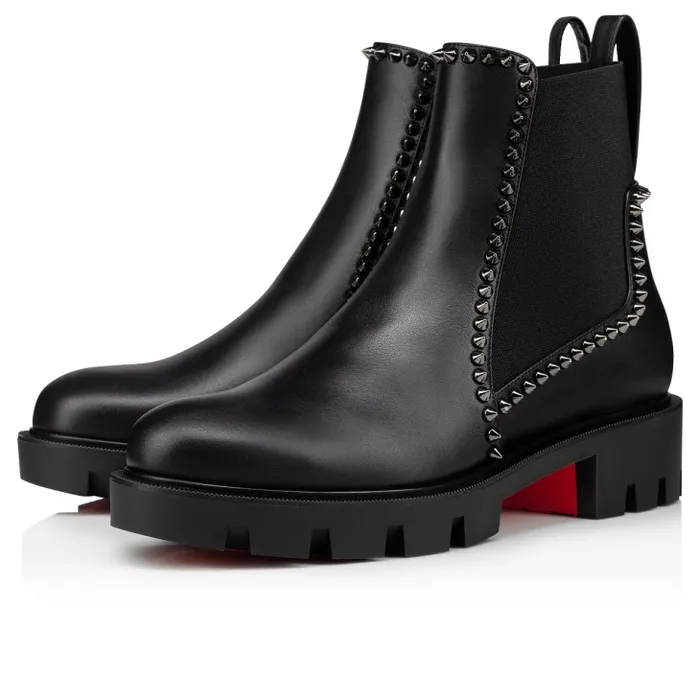 Women Out Lina Spike Lug Low Boots 8211 Calf Leather 8211 Black Christian Louboutin Boots Women Out Lina Spike Lug Low Boots 8211 Calf Leather 8211 Black Christian Louboutin Boots