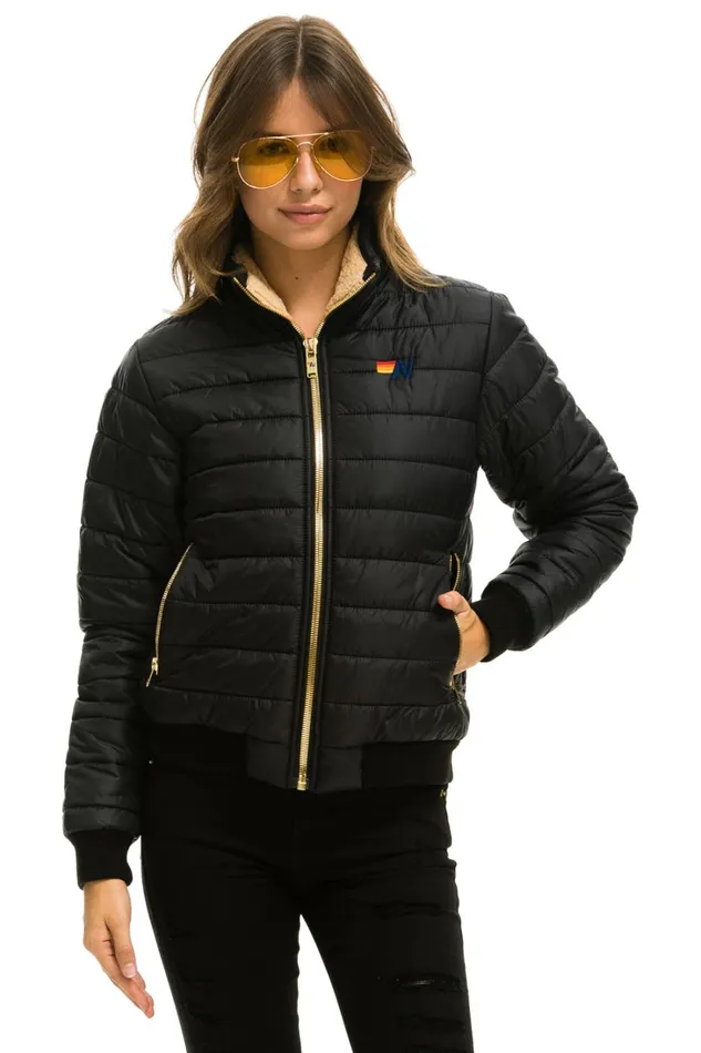Women Outerwear Aviator Nation SUNBURST JACKET 8211 GLOSSY BLACK Women Outerwear Aviator Nation SUNBURST JACKET 8211 GLOSSY BLACK