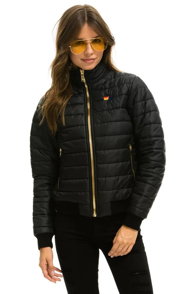 Women Outerwear Aviator Nation SUNBURST JACKET 8211 GLOSSY BLACK Women Outerwear Aviator Nation SUNBURST JACKET 8211 GLOSSY BLACK