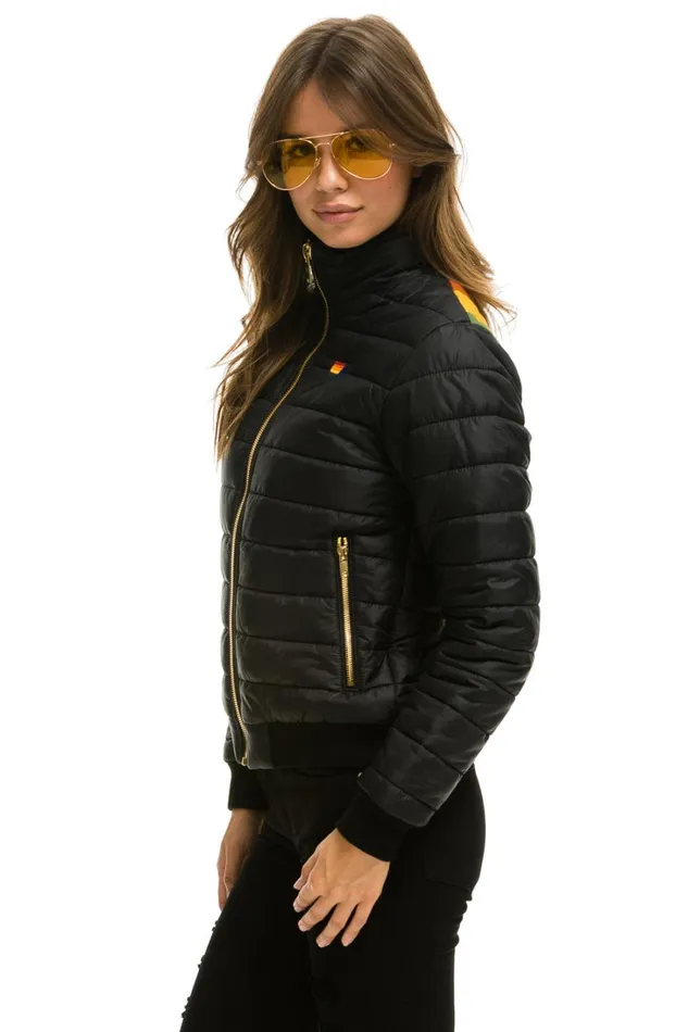 Women Outerwear Aviator Nation SUNBURST JACKET 8211 GLOSSY BLACK Women Outerwear Aviator Nation SUNBURST JACKET 8211 GLOSSY BLACK