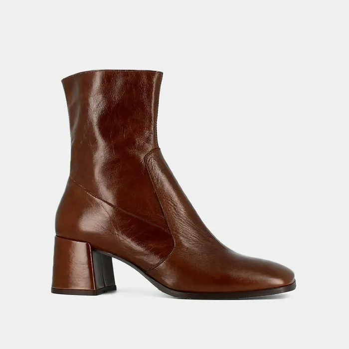 Women Ovaltoe Boots Brown JONAK Ankle Boots Lowboots