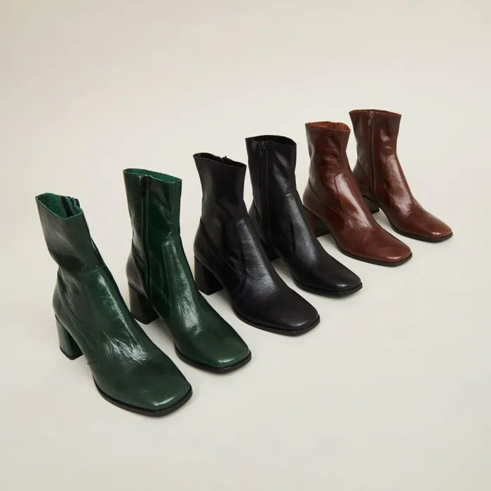 Women Ovaltoe Boots Brown JONAK Ankle Boots Lowboots