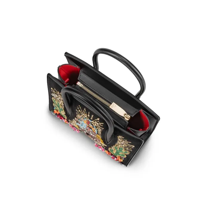 Women Paloma Mini Top Handle Bag 8211 Veau Velours Calf Leather And Lucky Embroidery 8211 Black Christian Louboutin Shoulder Bags