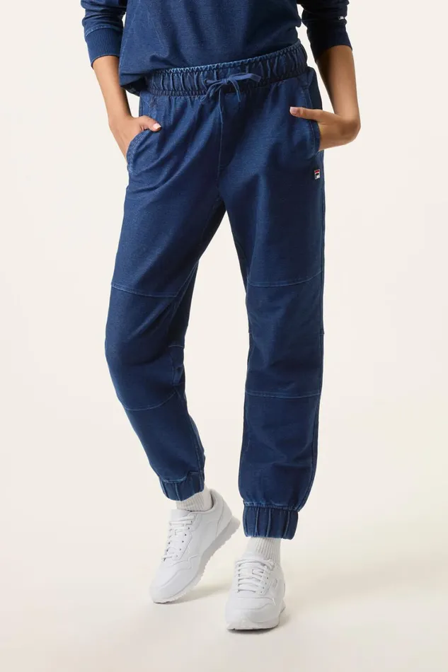 Women Pants and Shorts Fila Denim Joggers 401 Indigo Blue