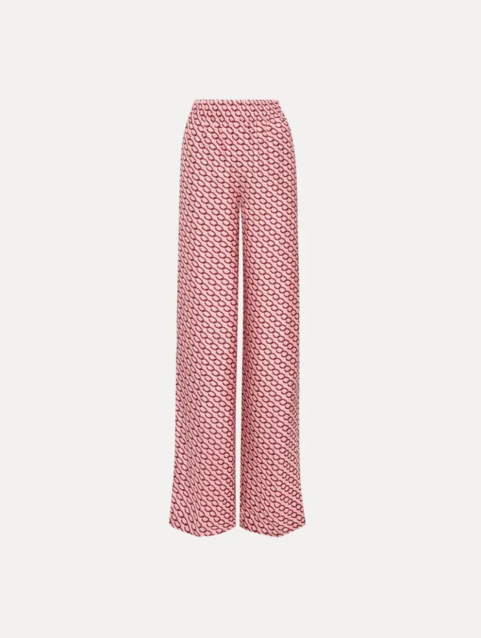 Women Pants and Skirts Oscar De La Renta Small Oscar ChainLink Pant Beet Pink
