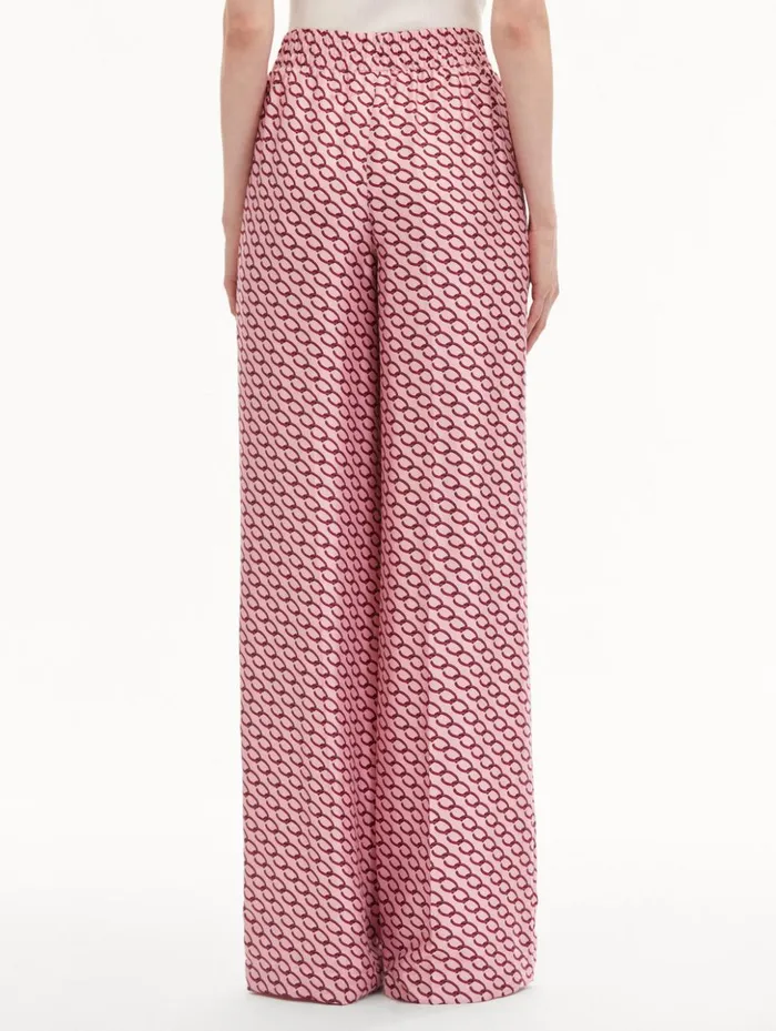Women Pants and Skirts Oscar De La Renta Small Oscar ChainLink Pant Beet Pink