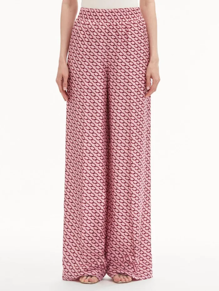 Women Pants and Skirts Oscar De La Renta Small Oscar ChainLink Pant Beet Pink