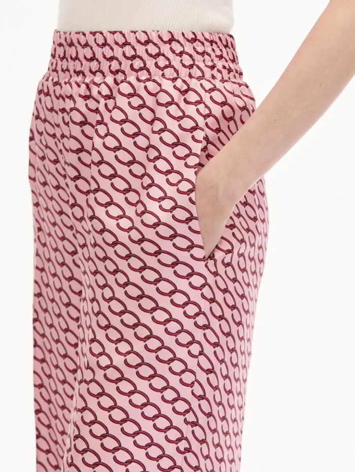 Women Pants and Skirts Oscar De La Renta Small Oscar ChainLink Pant Beet Pink