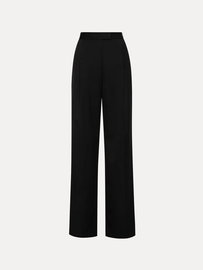 Women Pants and Skirts Oscar De La Renta Wide Leg Grain Du Poudre Pant Black