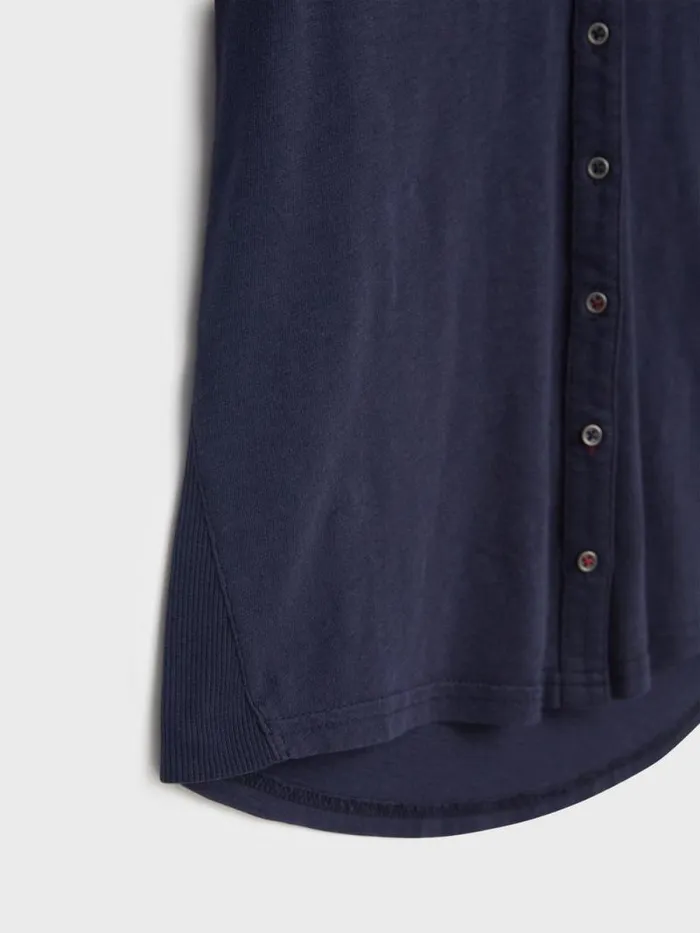 Women Penny Pocket Jersey Shirt French Navy White Stuff Shirts and Blouses