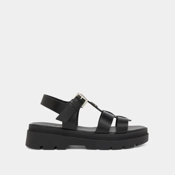 Women Platform Sandals With Monogram Black JONAK Sandals
