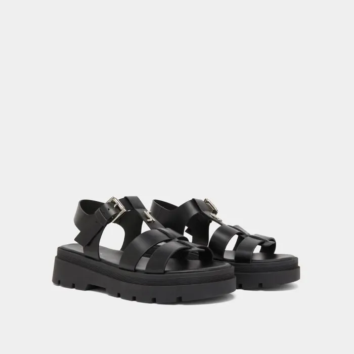 Women Platform Sandals With Monogram Black JONAK Sandals