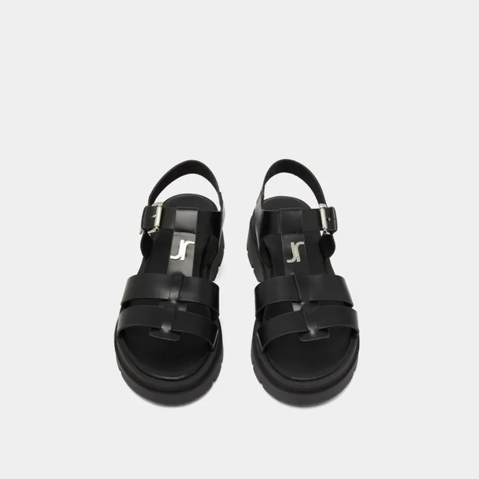 Women Platform Sandals With Monogram Black JONAK Sandals