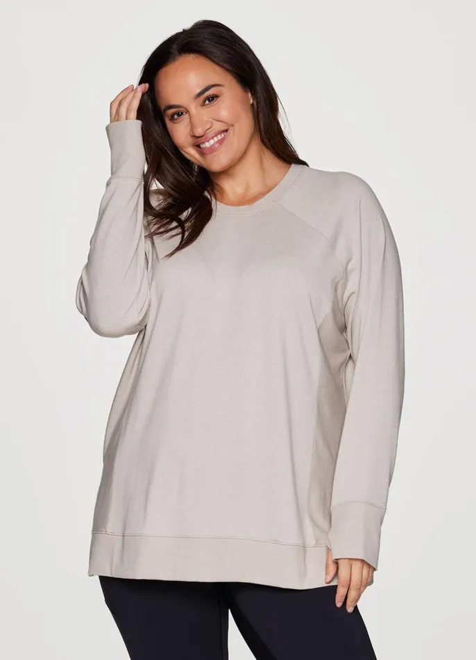 Women Plus Surrey Pullover II Light Beige RBX Active Long Sleeve