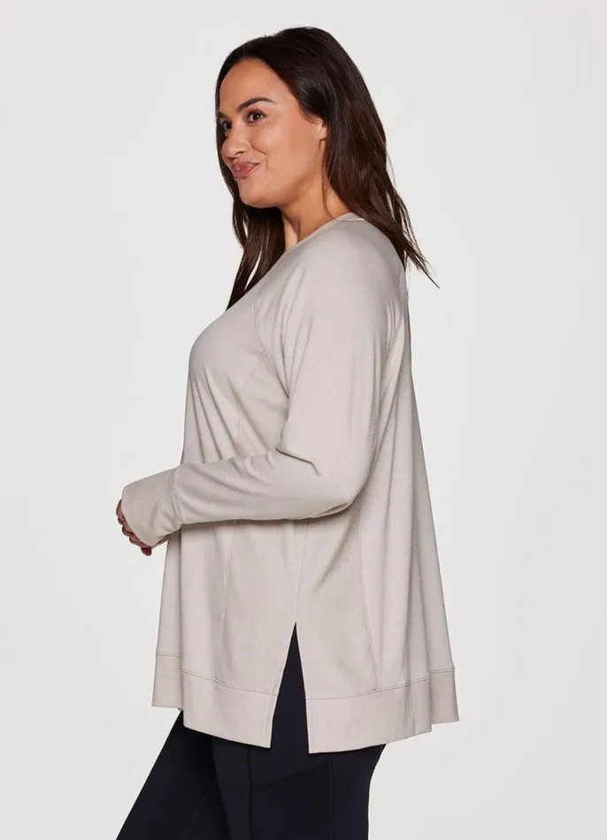 Women Plus Surrey Pullover II Light Beige RBX Active Long Sleeve