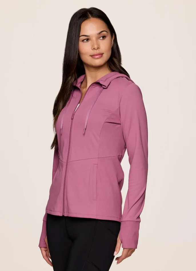 Women Power Play Studio Jacket Dusty Rose RBX Active Jackets