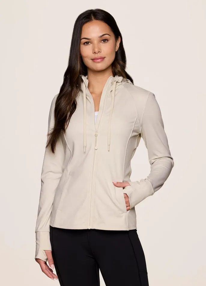 Women Prime Super Soft Hoodie Jacket Oyster RBX Active Jackets