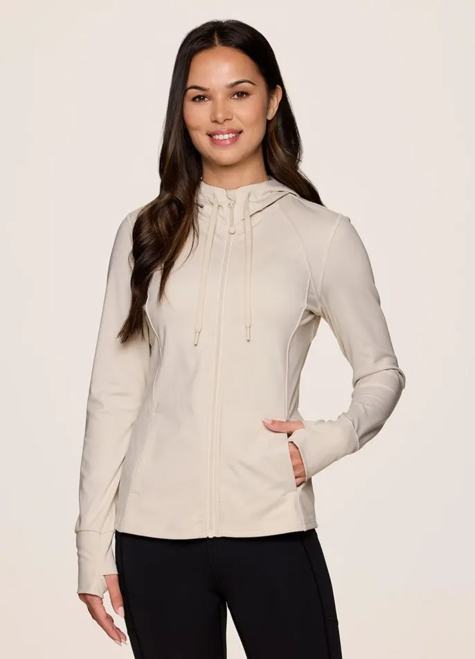 Women Prime Super Soft Hoodie Jacket Oyster RBX Active Jackets
