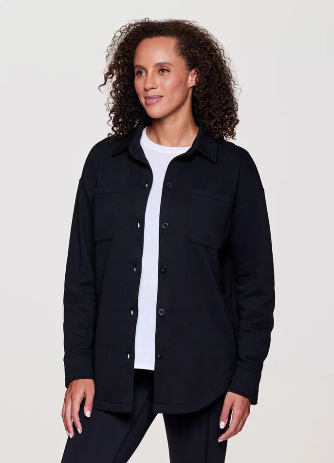 Women Prime Weekend Shirt Jacket Black RBX Active Sweatshirts