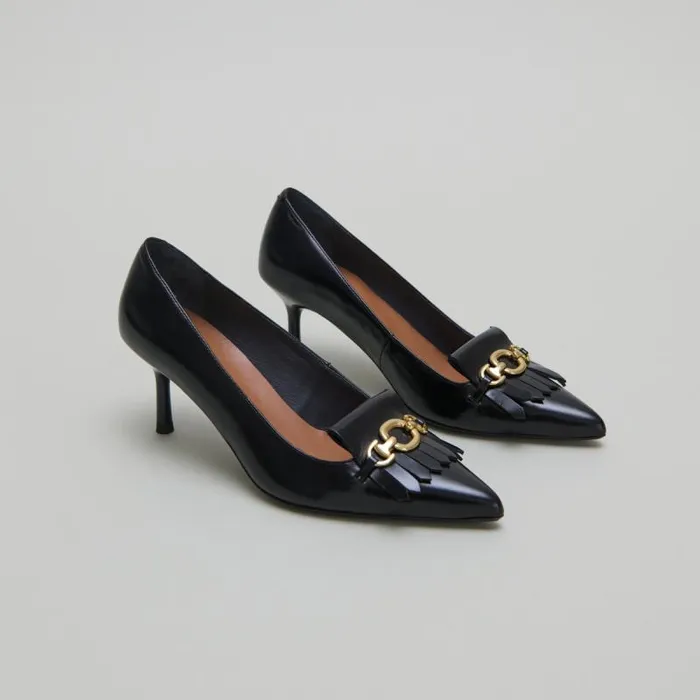 Women Pumps With Gold Bits Black JONAK Pumps