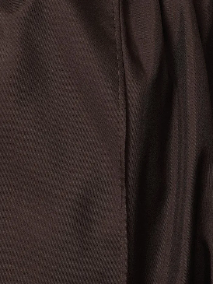 Women Pure Silk Trench Coat Chocolate Jigsaw Party