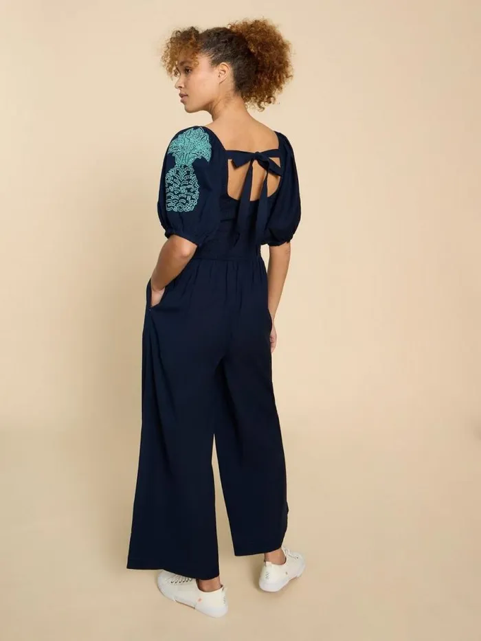 Women Reese Embroidered Jumpsuit Dark Navy White Stuff Dresses