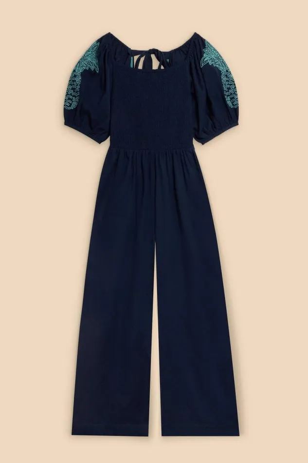 Women Reese Embroidered Jumpsuit Dark Navy White Stuff Dresses