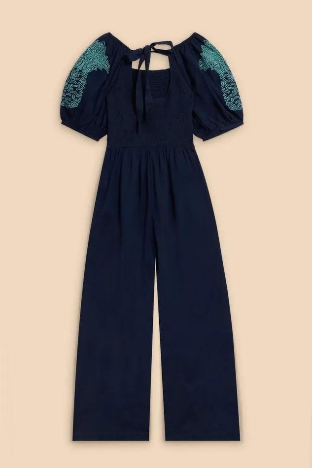 Women Reese Embroidered Jumpsuit Dark Navy White Stuff Dresses