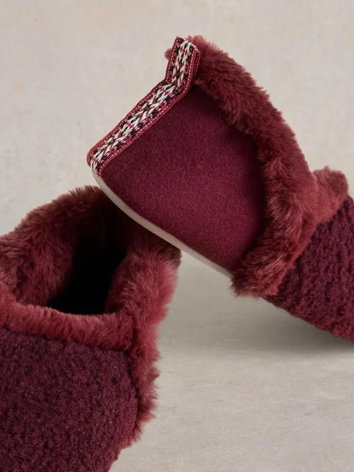 Women Reya Closed Back Slippers Dk Plum White Stuff Nightwear Women Reya Closed Back Slippers Dk Plum White Stuff Nightwear
