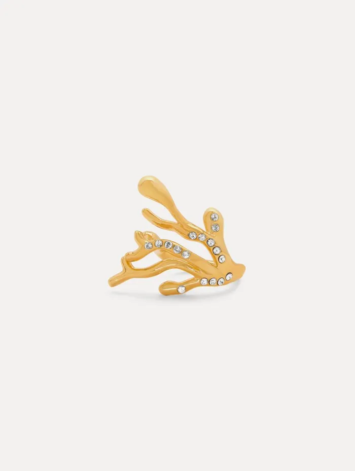 Women Rings Oscar De La Renta Coral and Gold Drops Ring Gold