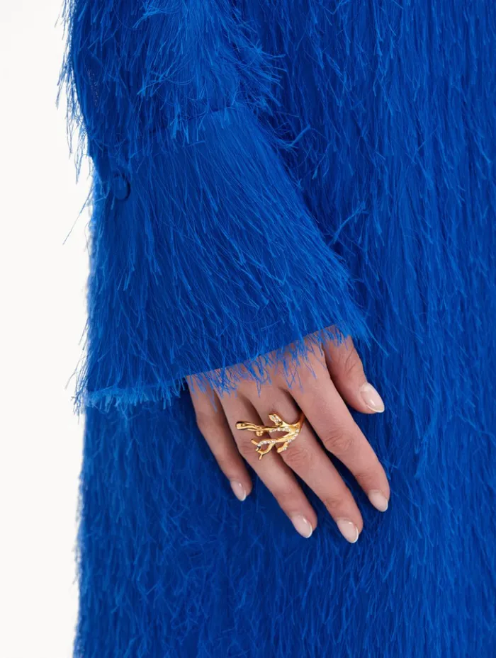 Women Rings Oscar De La Renta Coral and Gold Drops Ring Gold