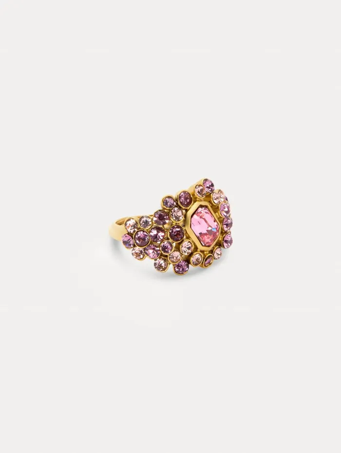Women Rings Oscar De La Renta Mixed Crystal Cluster Ring Rose Multi