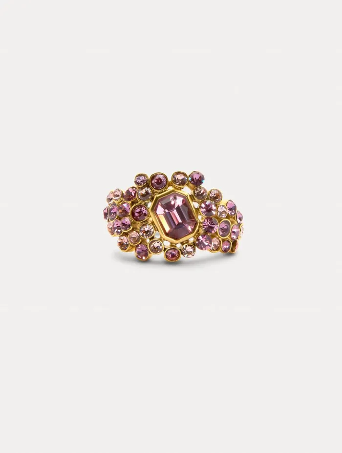Women Rings Oscar De La Renta Mixed Crystal Cluster Ring Rose Multi