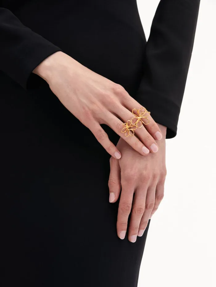 Women Rings Oscar De La Renta Threaded Flower Ring Gold Women Rings Oscar De La Renta Threaded Flower Ring Gold