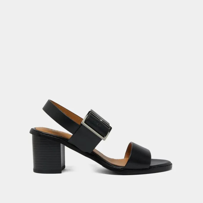 Women Sandals With Heels And Straps Black JONAK Sandals