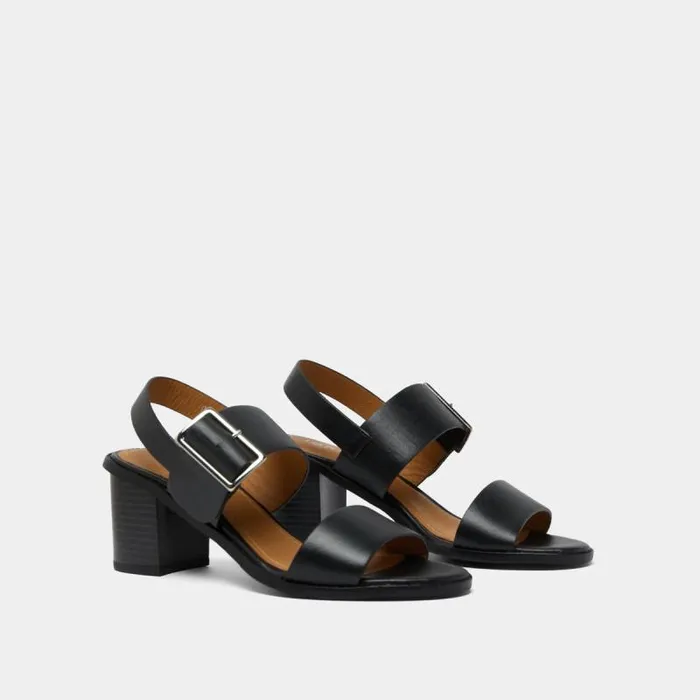 Women Sandals With Heels And Straps Black JONAK Sandals