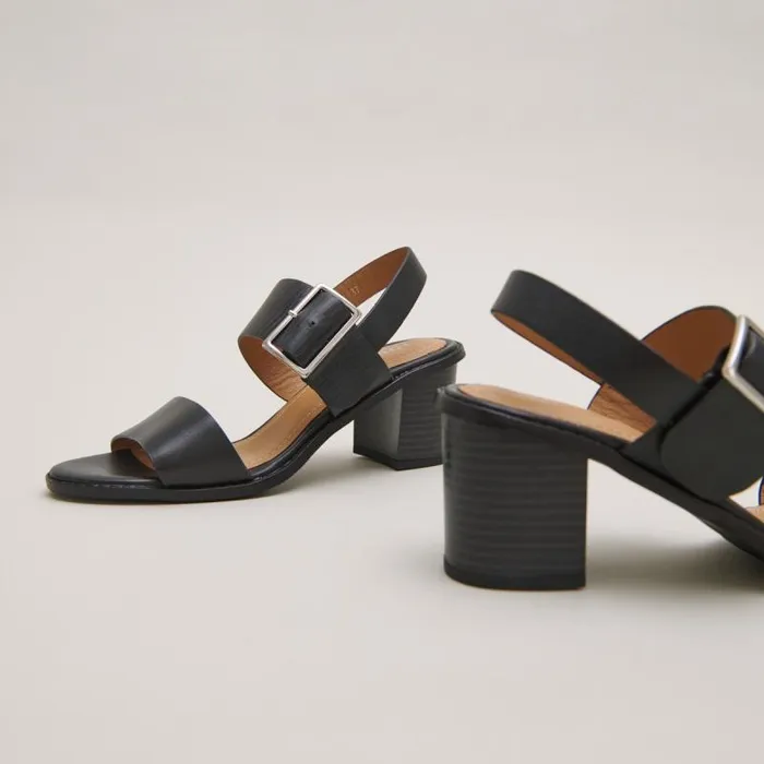 Women Sandals With Heels And Straps Black JONAK Sandals